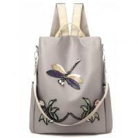 China 3d Embroidery Dragonfly Travel Polyester Womens Fashion Backpack factory