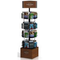 China Dark Gray Flooring Wooden Display Racks Rotatable For Books Merchandising for sale