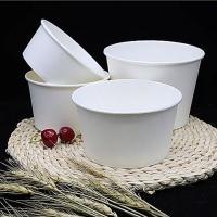 china 30oz Fast Food Storage Disposable Food Lunch Package White Paper Bowl Cup With Plastic Lid