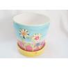 China Dolomite Hand Painted Ceramic Planters , Ceramic Flower Planters Earthenware Stoneware factory