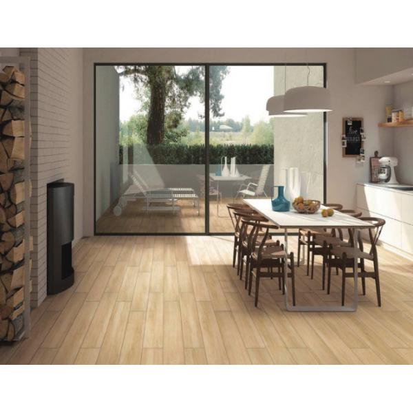 Quality Odorless BTS Waterproof Layer Wooden Porcelain Tiles Brown 9.5mm For Floor Wall for sale