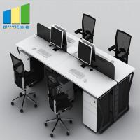 China Fashion Office Furniture Partitions / Office Workstation Table With 1.5mm Thickness Steel Leg factory