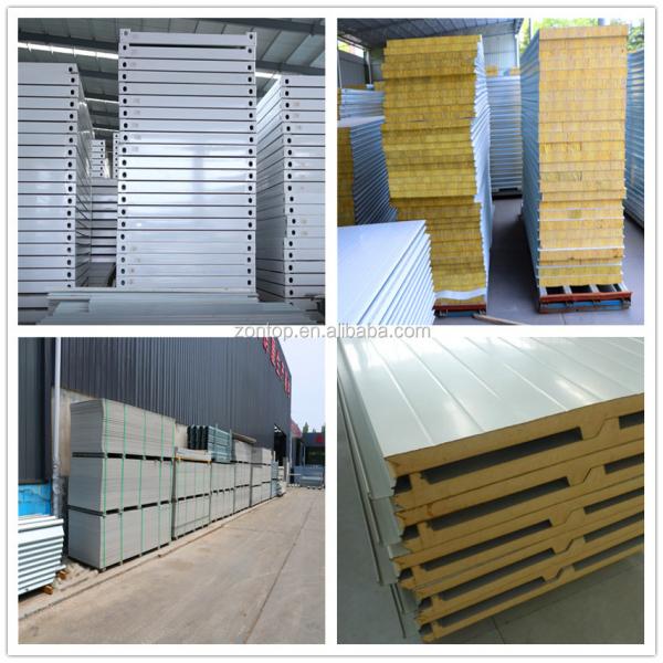 Zontop Rock Woll Sandwich Roofing Panels/sheets Factory Price 75mm 50mm Construction Sandwich