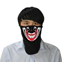 China Wholesale Halloween Party Costume Cosplay Props Masks LED Rave Face Mask Flashing Light Up EL Mask Hot Sales Music-Activ factory