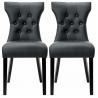 China Modern Tufted Faux Leather Dining Room Chairs Upholstered Black Simplicity factory
