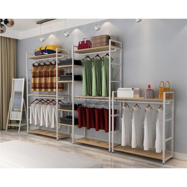 Quality Modern Style Clothing Shop Display Racks Wall Mounted Clothing Rack For Shopping for sale