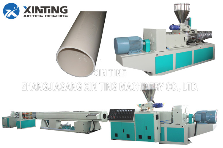 China Profile Twin Screw PVC Pipe Extrusion Line , Plastic Tube Making Machine Low Noise factory