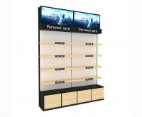 China Professional Makeup Display Stands / Wall Mounted Cosmetic Display Showcase factory