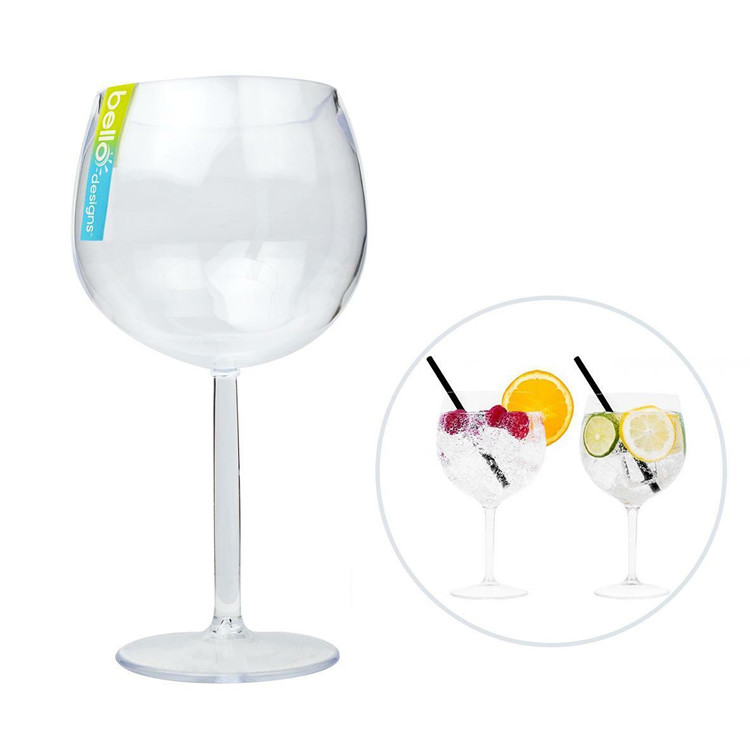 China Clear Reusable Plastic Wine Glasses Cocktail Plastic Gin Balloon Home Picnics BBQ factory