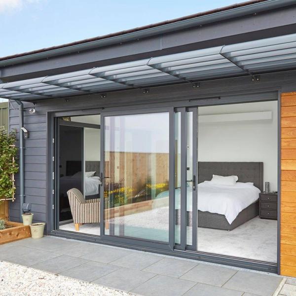 Quality Exterior Metal Aluminum Sliding Doors Tempered Glass System 6A 9A 12A Double for sale