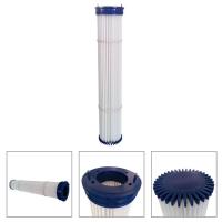 Quality PU Top Pleated Filter Cartridge , Polyester Media Synthetic Air Filter for sale