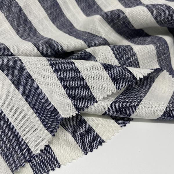 Quality Yarn Dyed Lightweight Linen Viscose Fabric Moisture Absorption 138cm 180gsm 55% for sale