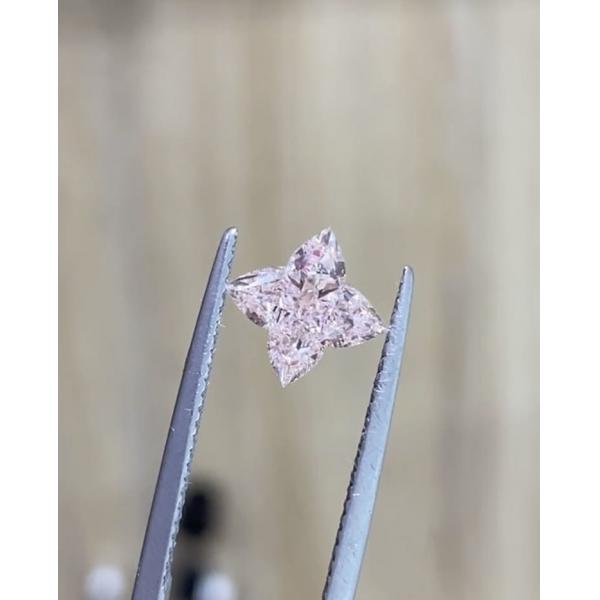 Quality Man Made Lab Engineered Diamonds Four Leaf Clover Fancy Intense Pink Diamond for sale