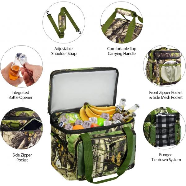 Quality 2 Double Layer Insulated Collapsible Lunch Bag 60 Can Large 15x10x14" for sale