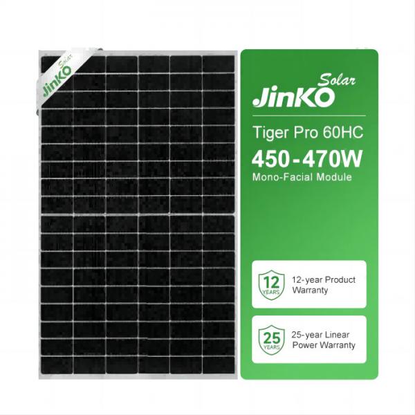 Quality Monofacial Jinko Tiger Pro 460W Single Glass Solar Photovoltaic Modules for sale