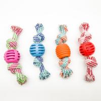 China Double Knot Cotton Washable Rope Ball Dog Toy Durable Rope Chew Toys 50g factory