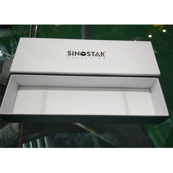 Quality Rectangle Long Small Jewelry Gift Box , Screen Printing White Watch Gift Box for sale