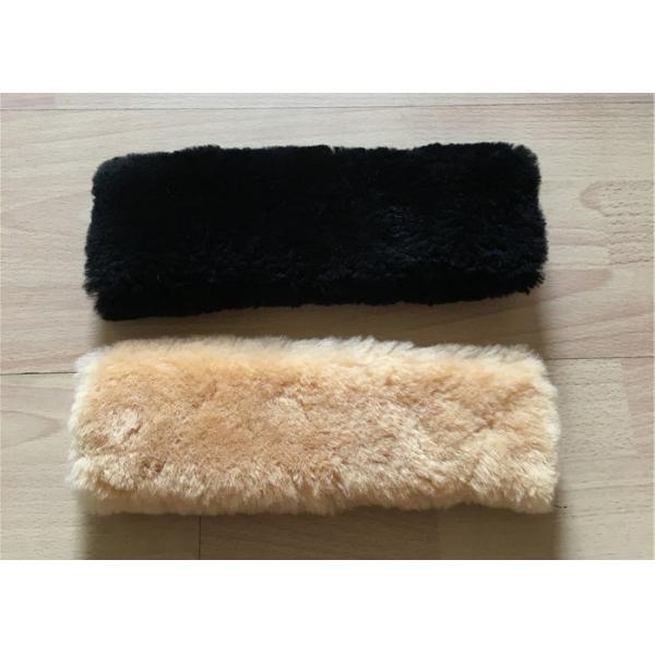 Quality Black Real Australian Sheepskin Seat Belt Cover Comfortable Safety For Adults for sale