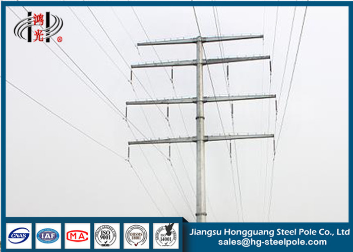 China 35KV Anti - Rust Steel Tubular Pole For Electrical Power Transmission Line factory