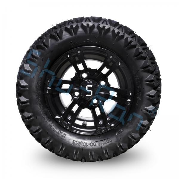 Quality 20*10-10 All Terrain Golf Cart Tires And Wheels Aluminum Alloy 10 Inch 4 PLY for sale