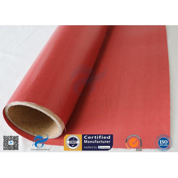 Quality 1000mm Wide 50m Long 40/40g Double - Sided Red Silicone Coated Fiberglass Fabric for sale