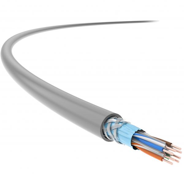 Quality SFTP Cat 6A Cable CAT 6A Network Cable 23 AWG Bare Copper PVC Jacket for sale