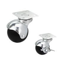Quality 55lbs 2'' Black PP Ball Casters With Swivel Plate For Furniture for sale