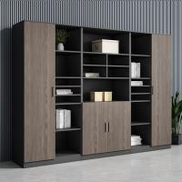 China 2.4M Black Wood File Cabinet ODM Large Capacity Wood Office Cupboard factory