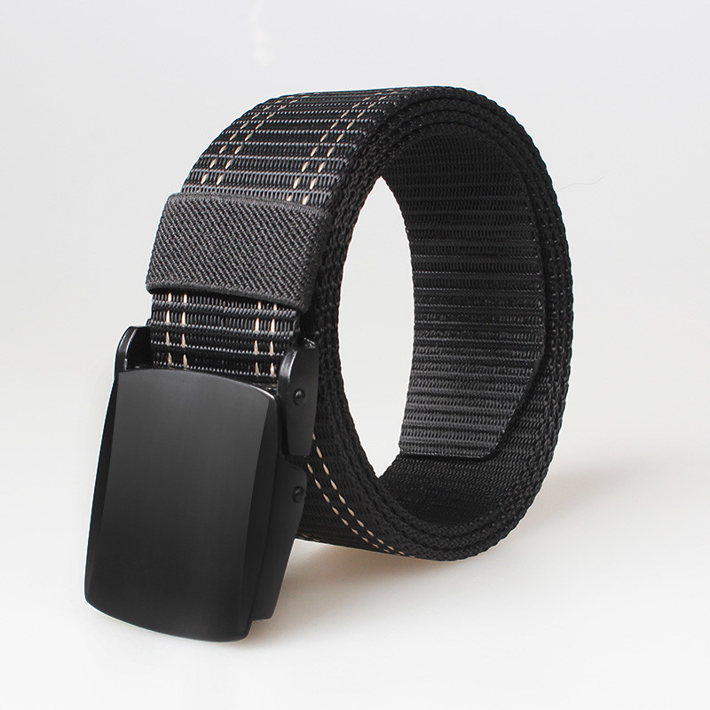 China 125cm Length Fabric Web Belt Zinc Alloy Buckle Army Belts With Buckle 3.8cm Width factory