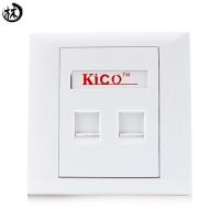China Kico Hot Sale cat6 cat5 cat7 RJ11 RJ45 2 Port Type 86*86 Networking Faceplate Outlet Socket Keystone Jack Plate Panel Factory for sale