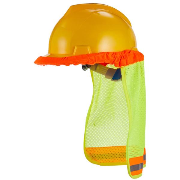 Quality Polyester Breathable Hard Hat Shade Accessories Orange Hard Hat Neck Shield for sale
