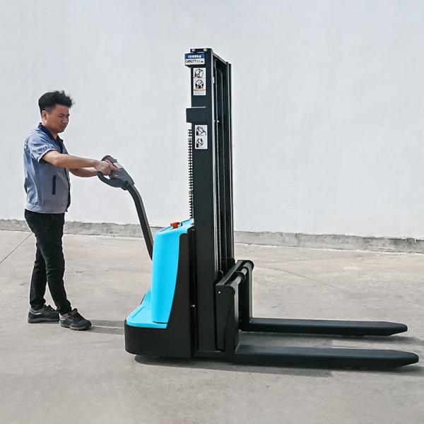 Quality intelligent Semi Electric Stacker 1.5 Ton Capacity , Electric Walkie Pallet Stacker battery operated pallet stacker for sale