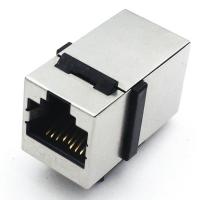 Quality Shielded 180 Degree Rj45 Female Adapter / Mini Ethernet Female Adapter Clip On for sale