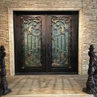 China Luxury Main Wrought Iron Security Door , Exterior Metal Entrance Door factory