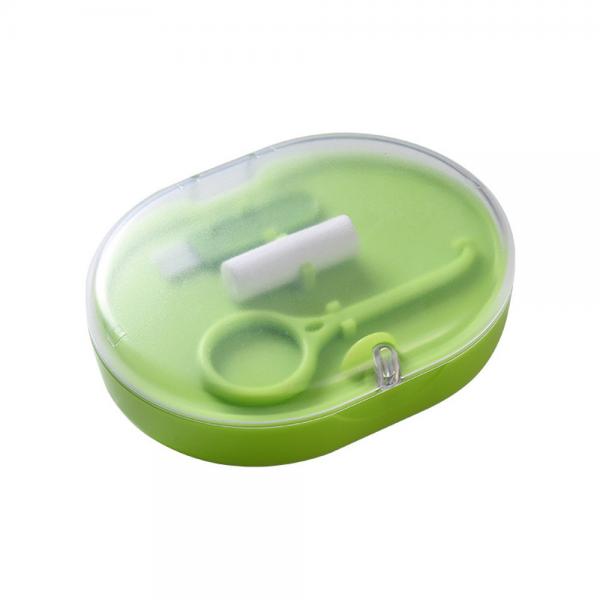 Quality 2 Layers Green Retainer Case , Dental Retainer Container With Plastic Material for sale