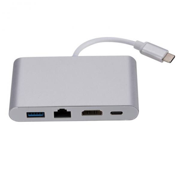 Quality Cell Phones 4 In 1 4K 2K HDMI RJ45 Powered USB C HUB for sale