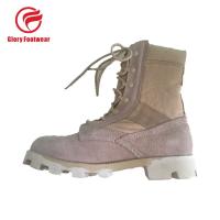 China 8 Inch High Heel Cow Suede Combat Boots Mens Sand Color With Cotton Fabric Lining factory