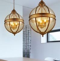 China Vintage Loft Globe Pendant Lights Glass Shade Round Lamp Kitchen Bar wrought iron pendent light(WH-VP-129) factory