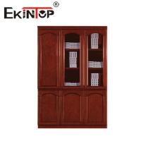 China Chinese Office Wooden Cabinet Storage Walnut Color File Cabinet Bookcase factory