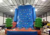 China Amusement Park Inflatable Rock Climbing Wall Sports Games Straight inflatable climb wall with the pine trees factory