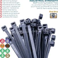 Quality 0.30" Width Industrial Zip Ties 10"~20" Lengths, Heavy Duty Black Polyamide for sale