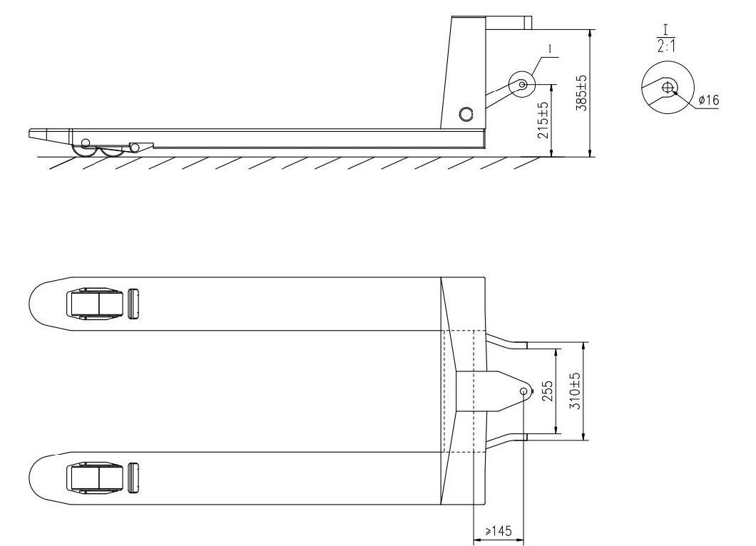 Pallet Truck Handle Integrated with Forward Wheel Can Change Manual Jack Into Electric Pallet Truck