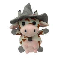 China Recording Speaking Shaking Plush Cow 20cm With Hat factory