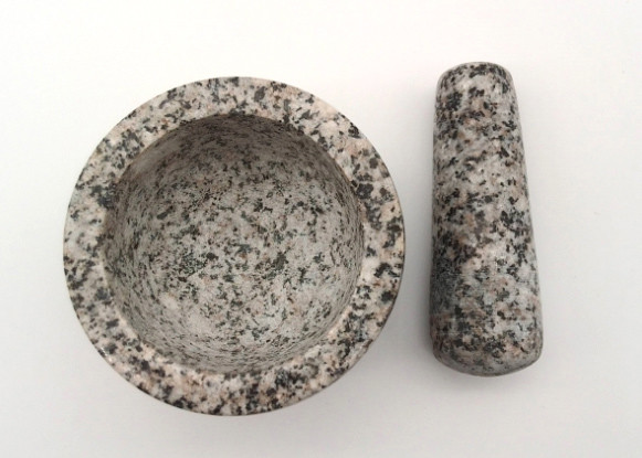 Quality Culinary Stone Mortar And Pestle , Deep Granite Mortar And Pestle Diameter 9 cm for sale