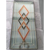 Quality 62''X31'' Frosting Designs On Decorative Leaded Glass Brass Caming 25.4mm IGCC for sale