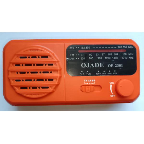 Quality ABS Plastic Emergency Solar Hand Crank Radio FM87 1w LED Solar Panel for sale