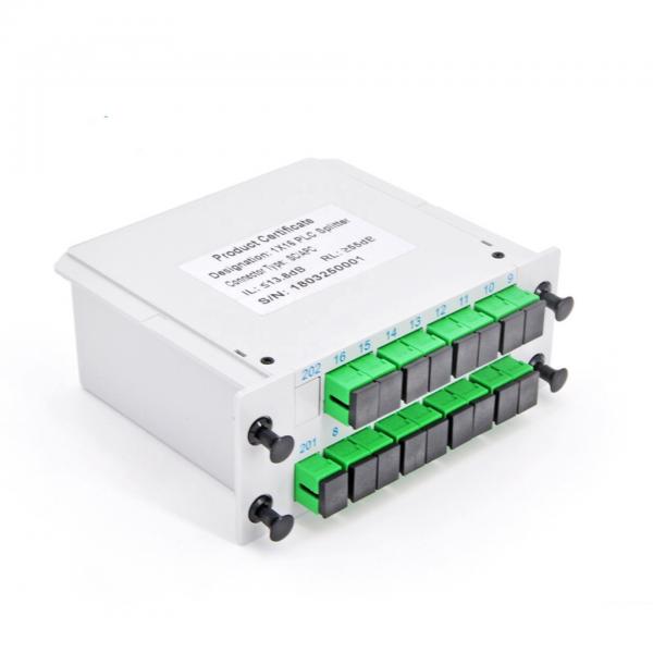 Quality GPON LGX Insert Fiber Optic Splitter , FTTH PLC Splitter Cassette Box SC/APC Connectors for sale