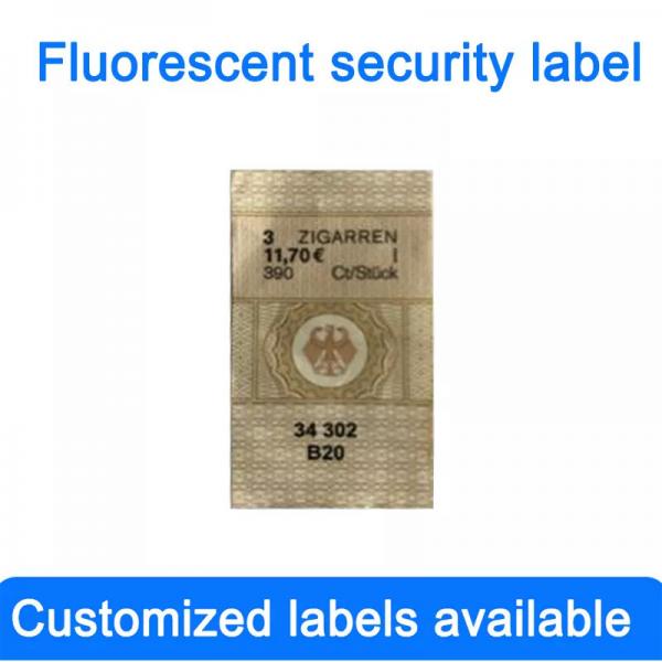 Quality Fluorescent Custom Security Stickers Cigarette Excise Tax Stamping Label for sale