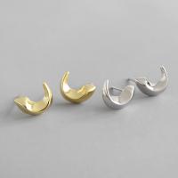 China Lanciashow 925 Sterling Silver Stud Earrings Moon Shape Rhodium And Yellow Gold Plated Jewelry factory