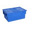 China More colors 100% Virgin Polypropylene Stack Nest Containers Attached Lids 600*400 mm Standard Size Steel Wire Assembling factory